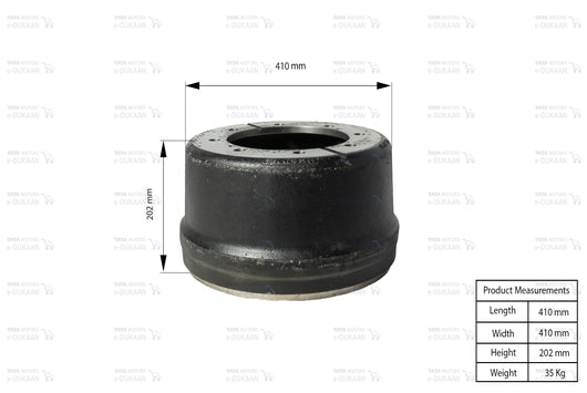 Brake Drum Rear - TATA 1216