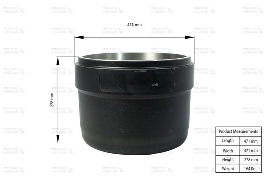 Brake Drum Rear - TATA PRIMA 2528